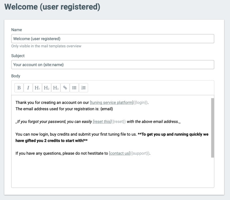 Personalize your mail templates